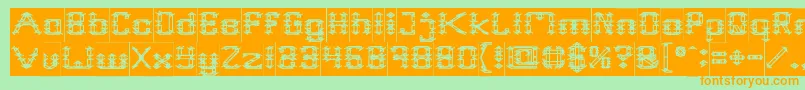 Frame Work Inverse Font – Orange Fonts on Green Background
