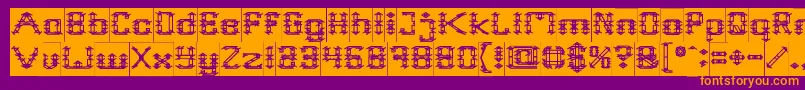 Frame Work Inverse Font – Orange Fonts on Purple Background