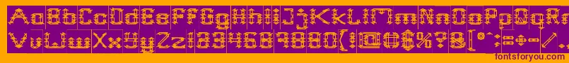 Frame Work Inverse Font – Purple Fonts on Orange Background