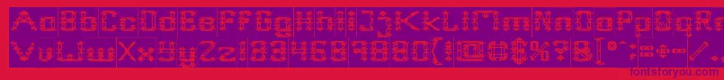 Police Frame Work Inverse – polices violettes sur fond rouge