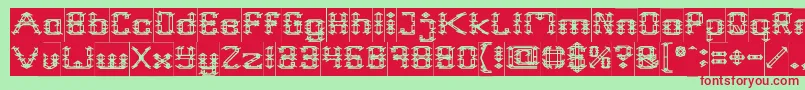 Frame Work Inverse Font – Red Fonts on Green Background