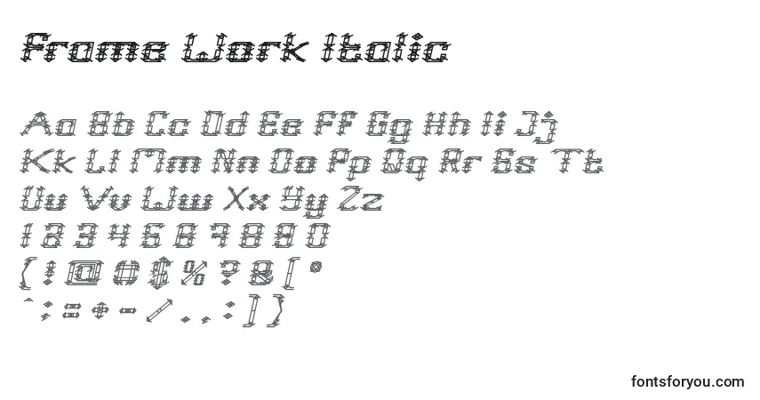 Police Frame Work Italic - Alphabet, Chiffres, Caractères Spéciaux
