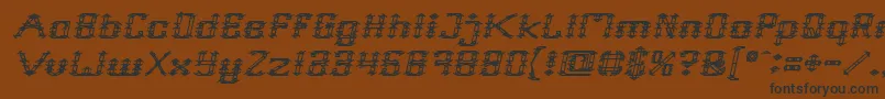 フォントFrame Work Italic – 黒い文字が茶色の背景にあります