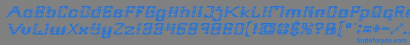 Frame Work Italic-Schriftart – Blaue Schriften auf grauem Hintergrund