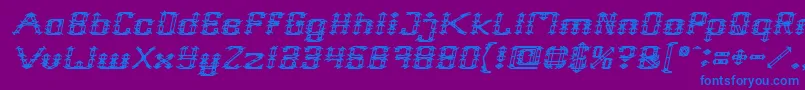 Frame Work Italic Font – Blue Fonts on Purple Background