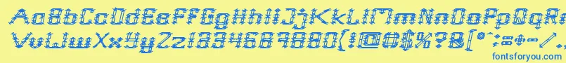 Frame Work Italic Font – Blue Fonts on Yellow Background