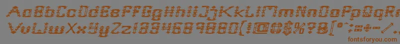 Frame Work Italic Font – Brown Fonts on Gray Background