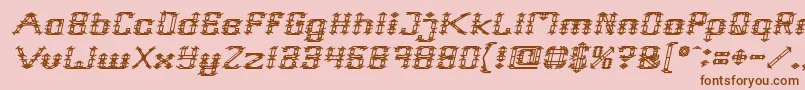 Frame Work Italic Font – Brown Fonts on Pink Background