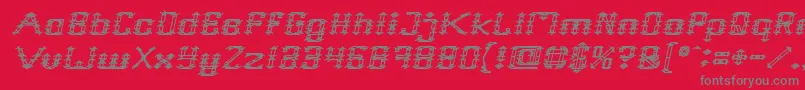 Police Frame Work Italic – polices grises sur fond rouge