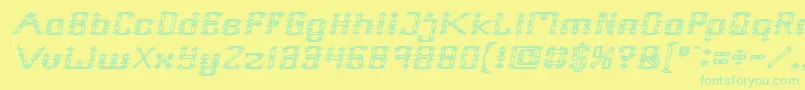 fuente Frame Work Italic – Fuentes Verdes Sobre Fondo Amarillo