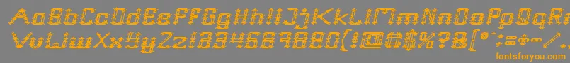 Frame Work Italic Font – Orange Fonts on Gray Background