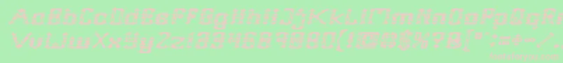 Fonte Frame Work Italic – fontes rosa em um fundo verde