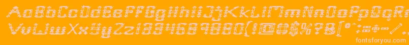 Frame Work Italic Font – Pink Fonts on Orange Background