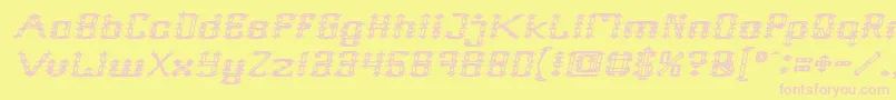 Frame Work Italic-Schriftart – Rosa Schriften auf gelbem Hintergrund