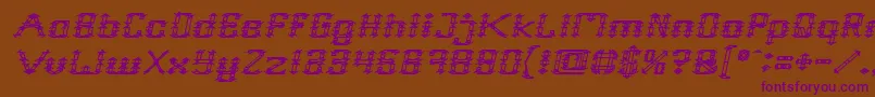 Czcionka Frame Work Italic – fioletowe czcionki na brązowym tle