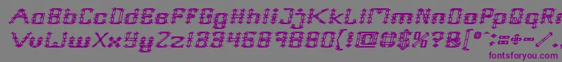 Frame Work Italic-Schriftart – Violette Schriften auf grauem Hintergrund