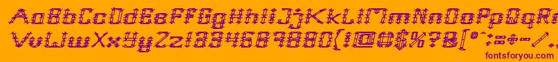 Frame Work Italic-Schriftart – Violette Schriften auf orangefarbenem Hintergrund