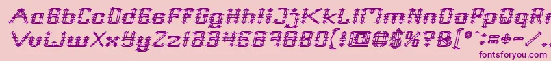 Frame Work Italic-fontti – violetit fontit vaaleanpunaisella taustalla