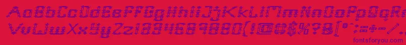 Frame Work Italic Font – Purple Fonts on Red Background