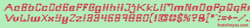 Шрифт Frame Work Italic – красные шрифты на зелёном фоне