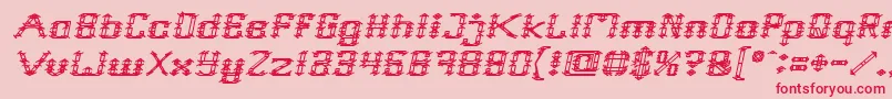 Frame Work Italic-Schriftart – Rote Schriften auf rosa Hintergrund