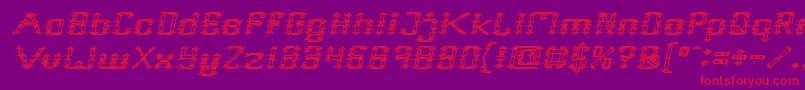Frame Work Italic Font – Red Fonts on Purple Background