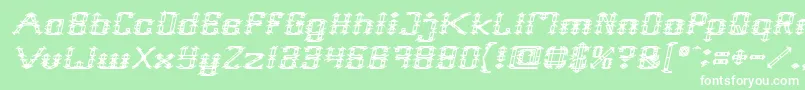 Frame Work Italic Font – White Fonts on Green Background