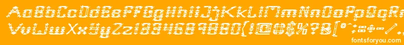 Frame Work Italic Font – White Fonts on Orange Background