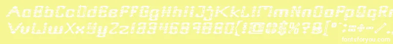 Frame Work Italic Font – White Fonts on Yellow Background