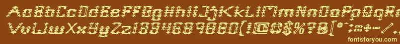 Frame Work Italic-Schriftart – Gelbe Schriften auf braunem Hintergrund