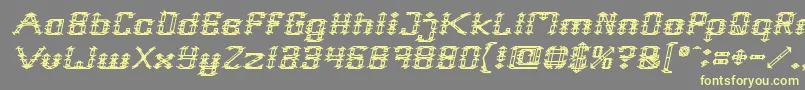 フォントFrame Work Italic – 黄色のフォント、灰色の背景
