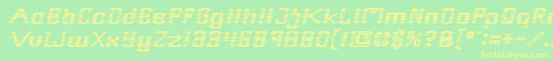 Frame Work Italic Font – Yellow Fonts on Green Background