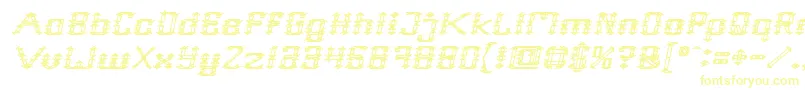 フォントFrame Work Italic – 黄色のフォント