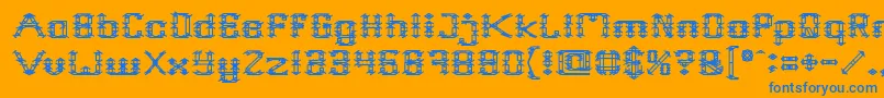 Frame Work Font – Blue Fonts on Orange Background