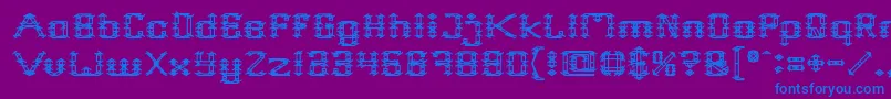 Frame Work Font – Blue Fonts on Purple Background