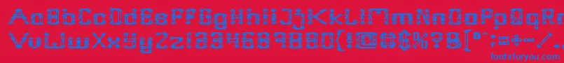 Frame Work Font – Blue Fonts on Red Background