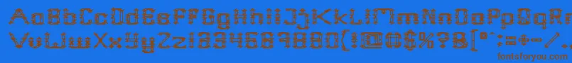 Frame Work Font – Brown Fonts on Blue Background