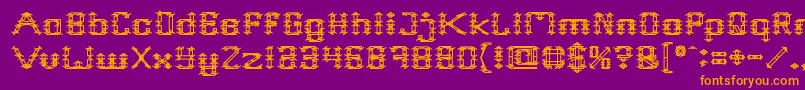 Frame Work Font – Orange Fonts on Purple Background