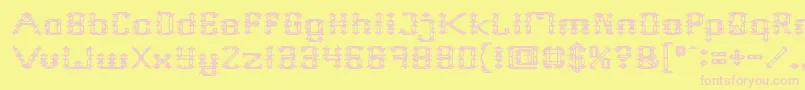 Frame Work Font – Pink Fonts on Yellow Background