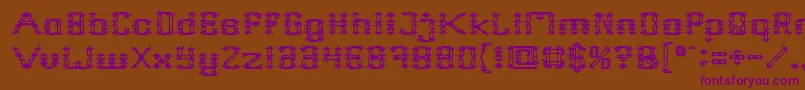 Frame Work Font – Purple Fonts on Brown Background