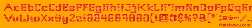 Frame Work Font – Red Fonts on Orange Background