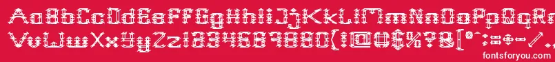 Frame Work Font – White Fonts on Red Background