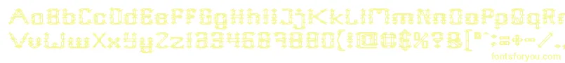 Frame Work Font – Yellow Fonts on White Background