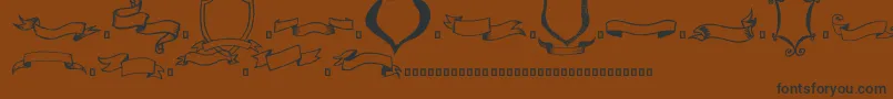 Czcionka Frames n Riboons – czarne czcionki na brązowym tle