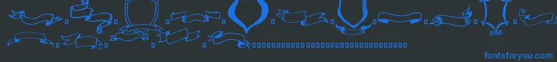 Шрифт Frames n Riboons – синие шрифты на чёрном фоне