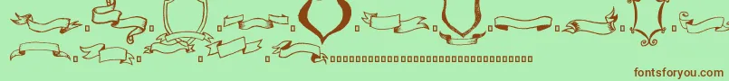 fuente Frames n Riboons – Fuentes Marrones Sobre Fondo Verde