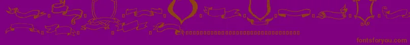Шрифт Frames n Riboons – коричневые шрифты на фиолетовом фоне