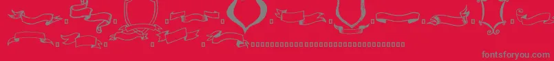 Frames n Riboons Font – Gray Fonts on Red Background