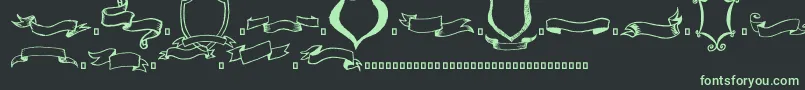 Czcionka Frames n Riboons – zielone czcionki na czarnym tle