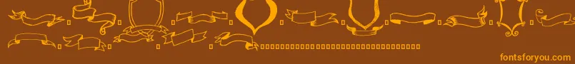 Frames n Riboons Font – Orange Fonts on Brown Background